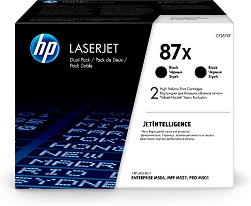 HP Toner, 87X, CF287XD, original, schwarz, 2 x 18.000 Seiten (2 Stück), Sie erhalten 1 Packung á 2 Stück von HP