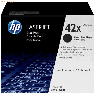 HP Toner HP Q5942XD schwarz 2-er Packung HP Toner HP Q5942XD schwarz 2-er Packung von HP