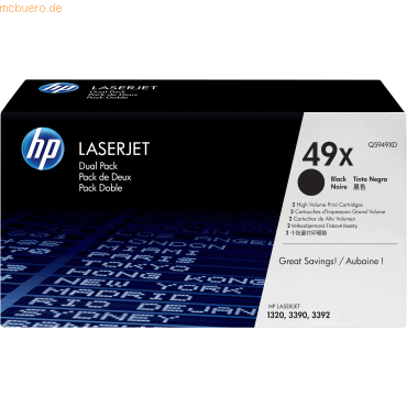 HP Toner HP Q5949XD schwarz 2-er Packung HP Toner HP Q5949XD schwarz 2-er Packung von HP