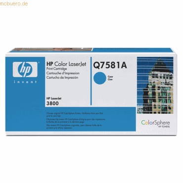 HP Toner HP Q7581A cyan von HP