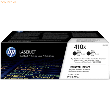HP Toner-Kartusche HP 410X schwarz Doppelpack HP Toner-Kartusche HP 410X schwarz Doppelpack von HP