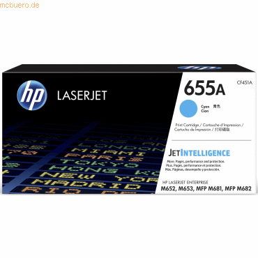 HP Toner-Kartusche HP 655A cyan HP Toner-Kartusche HP 655A cyan von HP