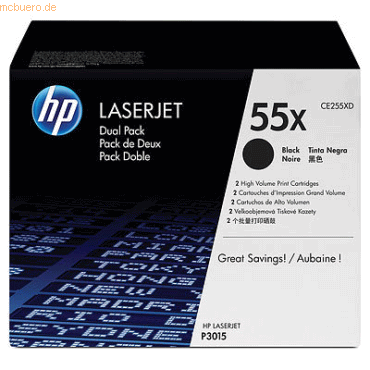 HP Toner Original HP CE255XD schwarz Doppelpack HP Toner Original HP CE255XD schwarz Doppelpack von HP