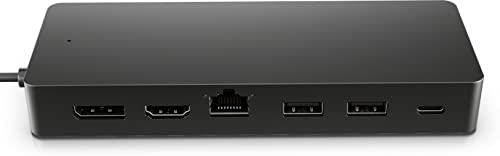 HP USB-C-Multiport-Hub 7-in-1, 1x HDMI 2.0, 1 x DisplayPort 1.2, 2 x USB-A, 1 x USB-C, 1 x USB-C -Passthrough, 1 x Ethernet, Schwarz, für Windows, macOS und Chrome OS geeignet von HP