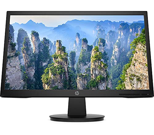 HP V22e Monitor - 22 Zoll Bildschirm, Full HD IPS Display, 60Hz, HDMI, VGA, 5ms Reaktionszeit, neigbar, schwarz von HP