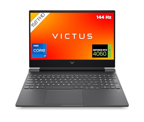 HP VICTUS Gaming Laptop, 15,6" FHD Display 144Hz, Intel Core i7-13620H, 16 GB DDR4 RAM, 1 TB SSD, NVIDIA GeForce RTX 4060 (8GB), QWERTZ, Windows 11, Schwarz von HP