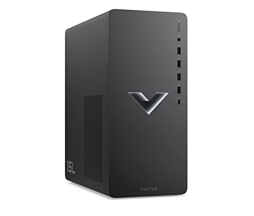 HP Victus 15L TG02-0011ss Desktop-Gaming-Desktop-PC (AMD Ryzen 5 5600G, 16 GB RAM, 512 GB SSD, NVIDIA GeForce RTX 3050 Graphics, Tower PC, FreeDOS) Farbe Glimmersilber von HP