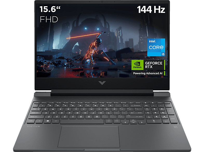 HP Victus Gaming 15-fa1365ng, Notebook, mit 15,6 Zoll Display, Intel® Core™ i5,i5-13500H Prozessor, 16 GB RAM, 1 TB SSD, NVIDIA GeForce RTX™ 4050, Silber, Windows 11 Home (64 Bit) von HP