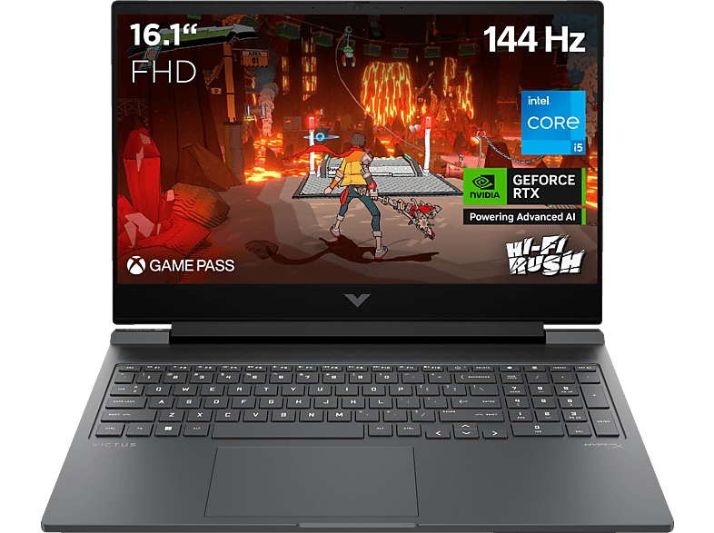 HP Victus Gaming 16-r1356ng, Notebook, mit 16,1 Zoll Display, Intel® Core™ i5,i5-14500HX Prozessor, 16 GB RAM, 512 SSD, NVIDIA GeForce RTX™ 4060, Schwarz, Windows 11 Home von HP