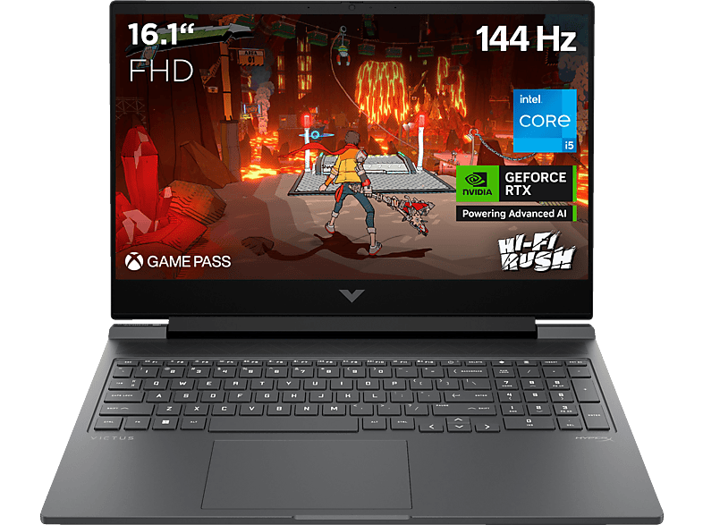 HP Victus Gaming 16-r1356ng, Notebook, mit 16,1 Zoll Display, Intel® Core™ i5,i5-14500HX Prozessor, 16 GB RAM, 512 SSD, NVIDIA GeForce RTX™ 4060, Schwarz, Windows 11 Home (64 Bit) von HP