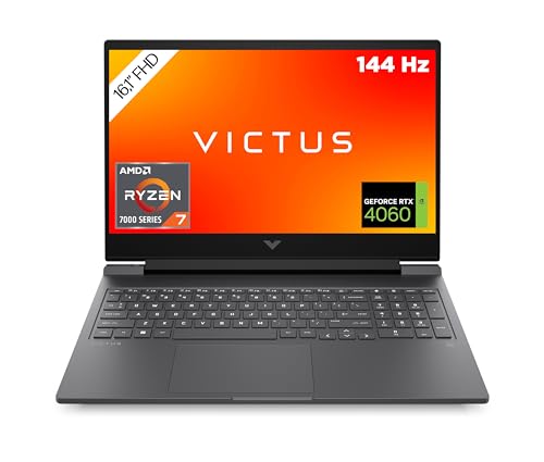 HP Victus Gaming Laptop | 16,1" FHD 144 Hz Display | AMD Ryzen 7-7840HS | 16 GB DDR5 RAM | 512 GB SSD | NVIDIA GeForce RTX 4060 | Windows 11 Home | QWERTZ Tastatur | Schwarz | [Exklusiv bei Amazon] von HP