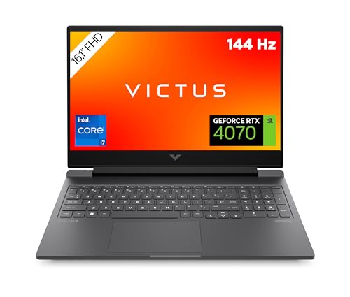HP Victus Gaming Laptop -16,1" FHD Display - 144 Hz - Intel Core i7-14700HX - 16 GB DDR5 RAM - 512 GB SSD - NVIDIA GeForce RTX 4060 (8GB) - Windows 11 - QWERTZ, Schwarz von HP