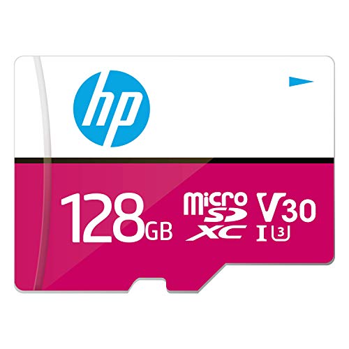HP mxV30 microSDXC-Speicherkarte 128 GB + SD-Adapter, 100 MB/s Lesegeschwindigkeit, 85 MB/s Schreibgeschwindigkeit, Klasse 10 UHS-I, U3, V30 für 4K-Video von HP