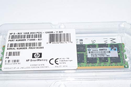 Hewlett Packard Enterprise 16 GB DDR3 – 1600 16 GB DDR3 1600 MHz Modul Speicher- – Module Arbeitsspeicher (DDR3, PC/Server, 1 x 16 GB) von HP