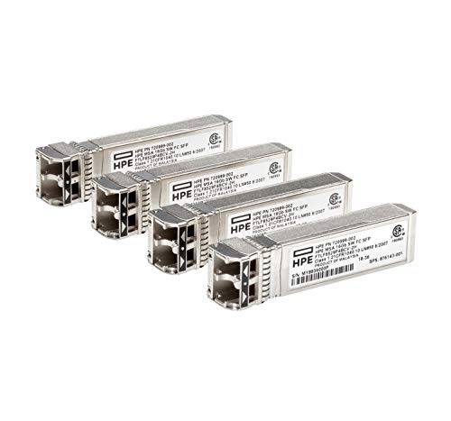 Hewlett Packard Enterprise MSA 8Gb Short Wave Fibre Channel SFP+ 4-Pack SFP+ 8000Mbit/s SFP+ Glasfaseroptik 850nm - Netzwerk-Sender (8.000 Mbit/s, SFP+, LC, SW, Glasfaser, 50/125, 62.5/125 μm) von Hewlett Packard Enterprise