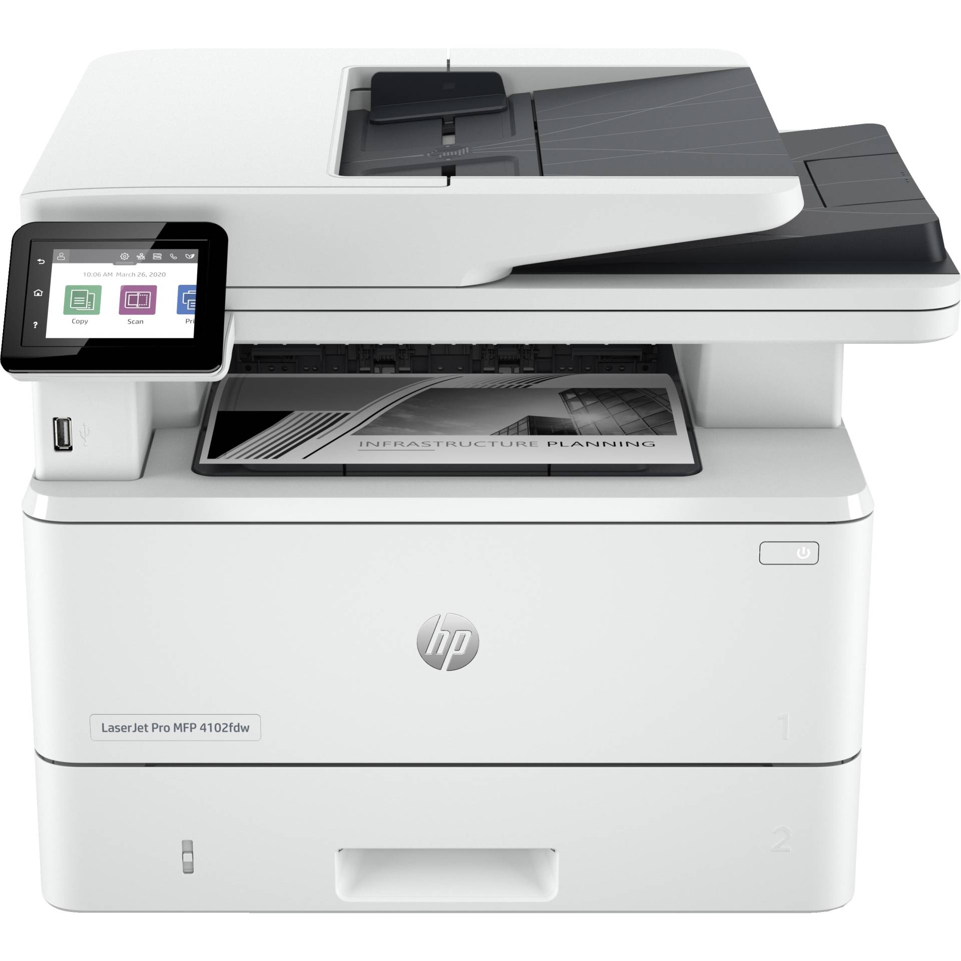 L HP LaserJet Pro MFP 4102FDW S/W-Laserdrucker 4in1 40S./Min. A4 LAN WLAN ADF Duplex L HP LaserJet Pro MFP 4102FDW S/W-Laserdrucker 4in1 40S./Min. A4 LAN WLAN ADF Duplex von HP