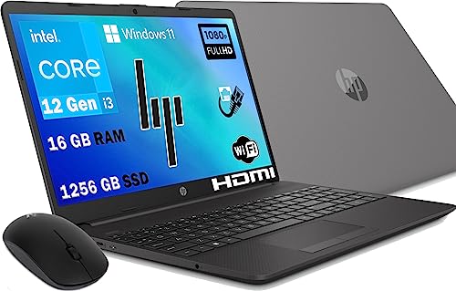Notebook HP i3 250 G8 Grey Tragbares LED-Display 15.6 Zoll HD Cpu Intel Core i3-1115G4 11Th Gen Bis zu 4.1 GHz,RAM 8 GB DDR4,SSD M2 Nvme 500 GB,Vga Intel UHD,Hdmi Lan Wifi Bt/Windows 11 Pro,Maus Wifi von HP