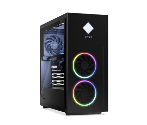 OMEN Gaming PC GT21 40 L | Intel Core i9-13900K | Kingston FURY 32GB DDR5-4400 MHz XMP RGB RAM | 1TB SSD + 2TB HDD | NVIDIA GeForce RTX4070 Ti | Windows 11 Home | Schwarz | Seitenfenster | RGB-Lüfter von HP