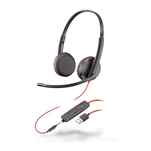 Over-the-head - Binaural - Supra-aural - 7.45 ft Cable - Noise Cancelling Microphone - Noise Canc Poly Blackwire C3225 Headset - Stereo - Mini-Phone (3.5mm) - Wired - 32 Ohm - 20 Hz - 20 kHz - On-Ear von Over-the-head - Binaural - Supra-aural - 7.45 ft Cable - Noise Cancelling Microphone - Noise Canc