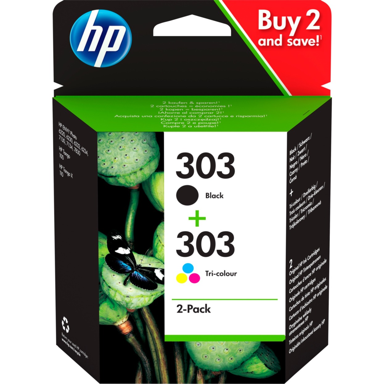 Tinte schwarz und dreifarbig Nr.303 (3YM92AE) von HP