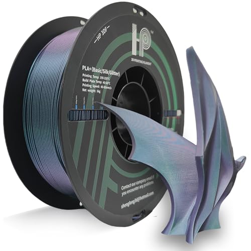 HP3DF Zweifarbiges Filament, zweifarbiges PLA-Filament, 1,75 mm, PLA Plus (PLA+), Maßgenauigkeit +/- 0,02 mm, 1 kg Spule, passend für die meisten FDM-Drucker (Shadow Green) von HP3DF