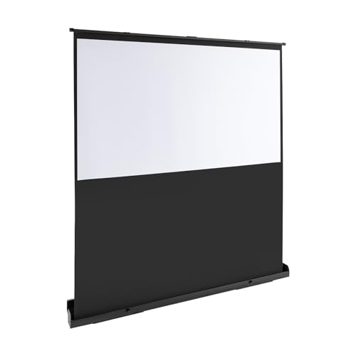 Projektionsleinwand Bodenleinwand Tragetasche Heimkino 4K Leinwand Klappbildschirm für Heimkino Büro Konferenz Outdoor Aktivitäten Höhenverstellbar Unterstützung (80") von HPDTZ