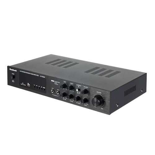 Stereo Verstärker, Amplifier, Audio Verstärker 5.1-Kanal Surround Sound mit Bluetooth Verbindung, Fernbedienung, für Heimkino und Karaoke (Schwarz) von HPDTZ