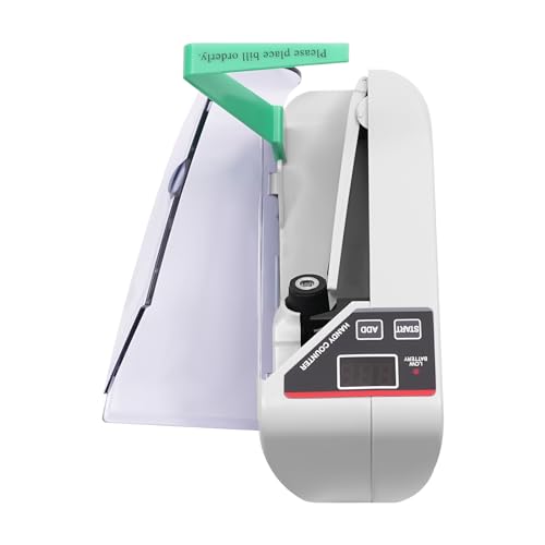 V30 Geldzähler LED-Anzeige Tragbarer Geldzählmaschine Banknotenzähler 100-240V 600 Banknoten pro Minute Abzählbare Stapelmenge bis zu 100 Scheine für kleine Geschäfte und Büros von HPDTZ