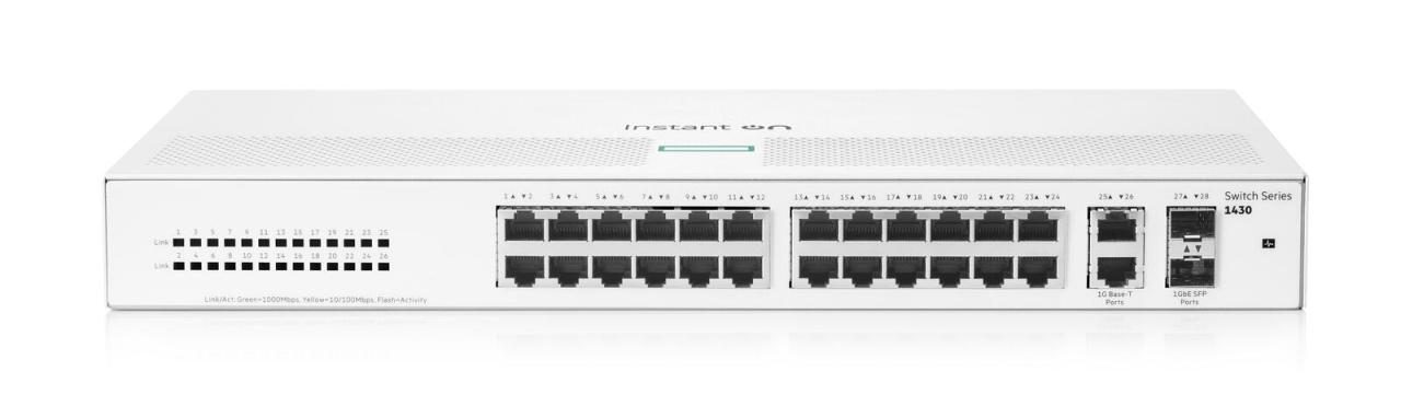 HPE Networking Instant On 1430 26G 2SFP lüfterlos unmanaged Gigabit Switch EU... von HPE Networking