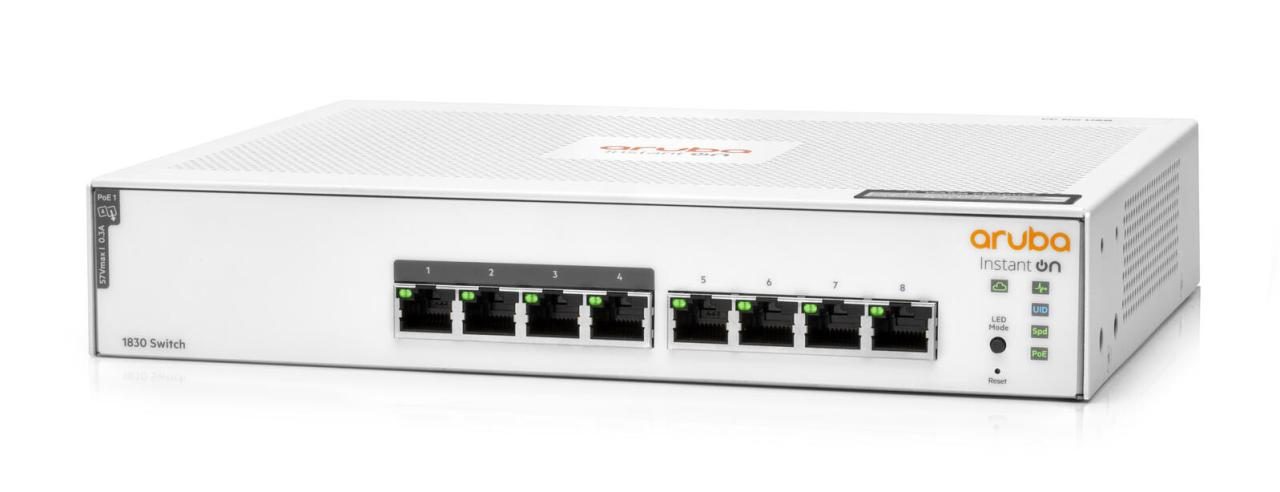 HPE Networking Instant On 1830 8G 4p PoE 65W Switch Klasse 4 EU lüfterlos 0dB von HPE Networking