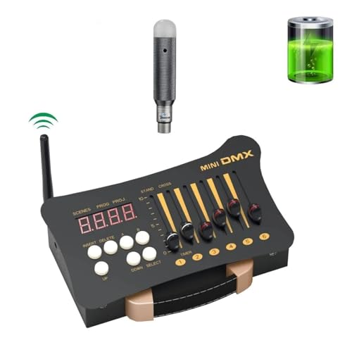 DMX Controller, DMX-Controller Disco-Licht-Controller, 1 Stück DMX512-Controller + Ladeempfänr Party-DJ-Bühnenlicht-Kombination Professionelles DJ-Equipment(1 and 1) von HPHPH