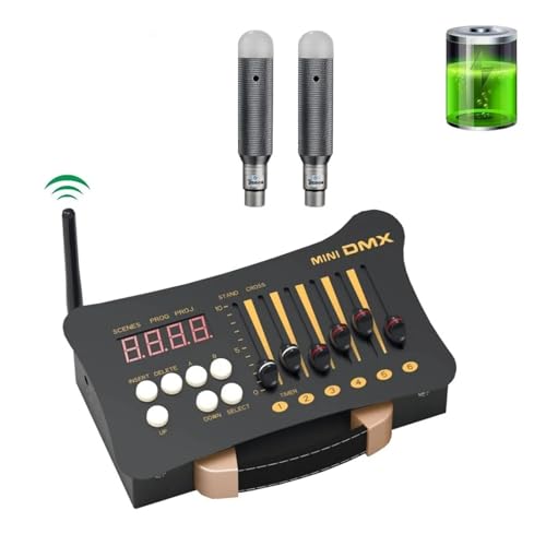 DMX Controller, DMX-Controller Disco-Licht-Controller, 1 Stück DMX512-Controller + Ladeempfänr Party-DJ-Bühnenlicht-Kombination Professionelles DJ-Equipment(1 and 2) von HPHPH