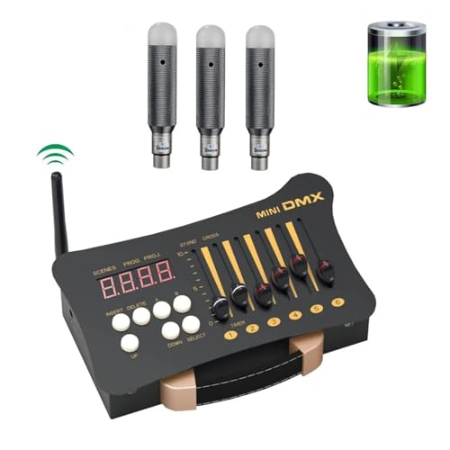 DMX Controller, DMX-Controller Disco-Licht-Controller, 1 Stück DMX512-Controller + Ladeempfänr Party-DJ-Bühnenlicht-Kombination Professionelles DJ-Equipment(1 and 3) von HPHPH
