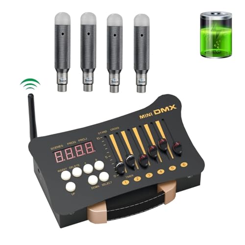 DMX Controller, DMX-Controller Disco-Licht-Controller, 1 Stück DMX512-Controller + Ladeempfänr Party-DJ-Bühnenlicht-Kombination Professionelles DJ-Equipment(1 and 4) von HPHPH