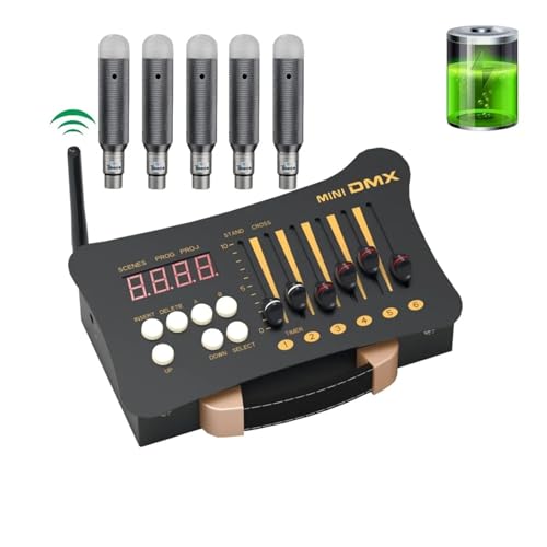 DMX Controller, DMX-Controller Disco-Licht-Controller, 1 Stück DMX512-Controller + Ladeempfänr Party-DJ-Bühnenlicht-Kombination Professionelles DJ-Equipment(1 and 5) von HPHPH