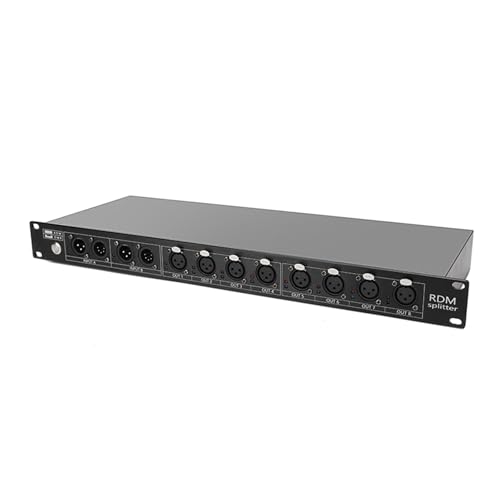 DMX Controller, RDM8-2 Signalverteiler DMX512 Bühnenbeleuchtungssteuerung, DJ-Splitter Licht Disco Hochzeitsfeier Signalverstärker Splitter Professionelles DJ-Equipment(3 PIN RDM) von HPHPH