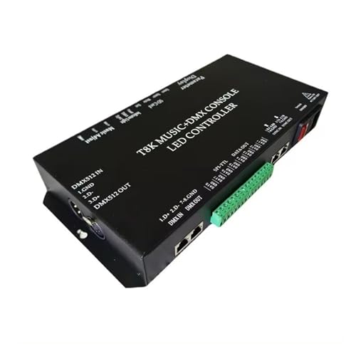 DMX Controller, WS2811 WS2812B WS2815 RGBIC SPI-TTL Led Streifen Licht Controller T8K Musik + DMX Konsole 8 Kanäle Port Mit Mic In Professionelles DJ-Equipment DMX Controller, WS2811 WS2812B WS2815 RGBIC SPI-TTL Led Streifen Licht Controller T8K Musik + DMX Konsole 8 Kanäle Port Mit Mic In Professionelles DJ-Equipment von HPHPH