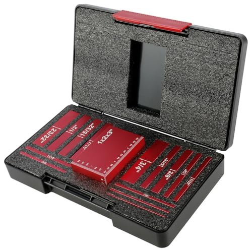 Endmaße, 15-teiliges Setup-Blöcke-Messlehren-Set, metrische Präzisions-Aluminiumstangen for Tischkreissägen, Holzbearbeitung, Fräswerkzeug von HPHPH
