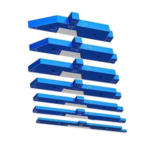 Endmaße, 7 Stück Router-Tisch-Setup-Stangen, Aluminium-Setup-Blöcke, Höhenlehre, Router-Tischkreissäge(Blue) von HPHPH