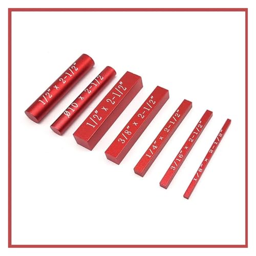 Endmaße, Setup Blocks Höhenlehren-Set, 7-teilig, Präzisions-Aluminiumstangen for Tischkreissägen-Zubehör, Holzbearbeitung(Rood) von HPHPH