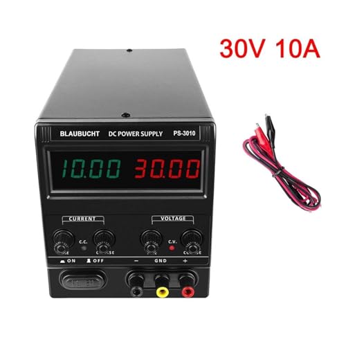 HPHPH Labornetzteil Größere 4-stellige DC Verstellbares Laborstromversorgung einstellbares Labor 3 0V 10A 60V 5A Spannungsregler-Stabilisator-Bankquelle(4 Digits 30V 10A) von HPHPH