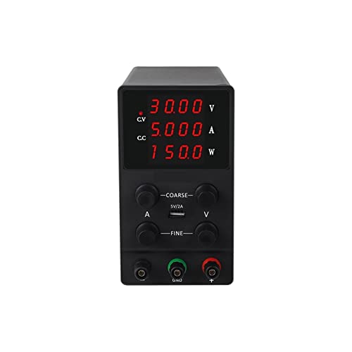 Labornetzteil Labor DC Einstellbare Spannungsregler -Stabilisator -Schaltungsbankquellenversorgungsvariable 3 0V 10a Grobe und feine Anpassungen(Noir) von HPHPH
