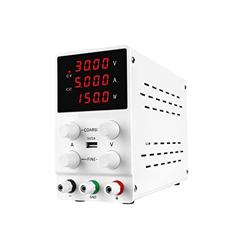 Labornetzteil Labor DC Einstellbare Spannungsregler -Stabilisator -Schaltungsbankquellenversorgungsvariable 3 0V 10a Grobe und feine Anpassungen(White) von HPHPH