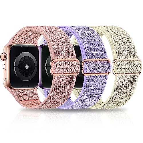 3 Pack Glitzer Armband Kompatibel mit Apple watch Armband 38mm 40mm 41mm 42mm 44mm 45mm 49mm, Nylon Geflochten Elastische Herren Damen Sport Loop Ersatzband für iWatch Series Ultra 8 7 SE 6 5 4 3 2 1 3 Pack Glitzer Armband Kompatibel mit Apple watch Armband 38mm 40mm 41mm 42mm 44mm 45mm 49mm, Nylon Geflochten Elastische Herren Damen Sport Loop Ersatzband für iWatch Series Ultra 8 7 SE 6 5 4 3 2 1 von HPJK