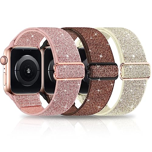 3 Pack Glitzer Armband Kompatibel mit Apple watch Armband 38mm 40mm 41mm 42mm 44mm 45mm 49mm, Nylon Geflochten Elastische Herren Damen Sport Loop Ersatzband für iWatch Series Ultra 8 7 SE 6 5 4 3 2 1 3 Pack Glitzer Armband Kompatibel mit Apple watch Armband 38mm 40mm 41mm 42mm 44mm 45mm 49mm, Nylon Geflochten Elastische Herren Damen Sport Loop Ersatzband für iWatch Series Ultra 8 7 SE 6 5 4 3 2 1 von HPJK