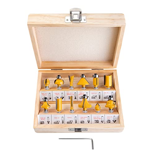 HPMAISON 12tlg. Fräser Set für Oberfräsen, Zylindrischer Schaft 8 mm, präzise Hartmetall Schneideplatten, Holzfräs Bits Fräser Set für Kantenfräse, Holzfräse, Holzbearbeitung HPMAISON 12tlg. Fräser Set für Oberfräsen, Zylindrischer Schaft 8 mm, präzise Hartmetall Schneideplatten, Holzfräs Bits Fräser Set für Kantenfräse, Holzfräse, Holzbearbeitung von HPMAISON