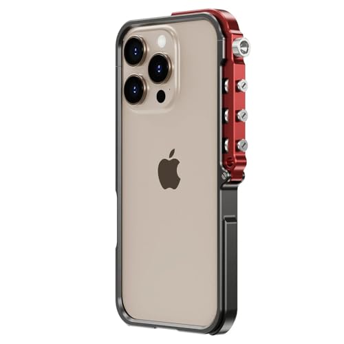 HPQWN Armor Handyhülle mit Rahmen aus Aluminiumlegierung für iPhone 12 13 14 15 16Pro Max Plus Mechanisches Metall 360° Stoßfänger Stoßfeste Abdeckung, Schwarz, für iPhone 12 Pro von HPQWN