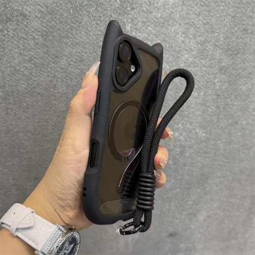 HPQWN Für iPhone 11, transparente PC-TPU-Panzerabdeckung mit Handschlaufe (für iPhone 11/Schwarz GS) von HPQWN