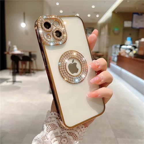 HPQWN Für iPhone 11 Luxus-Plattierungs-Flash-Glitter-Telefonhülle, ausgehöhlte Silikonhülle (für iPhone 11/Gold) von HPQWN