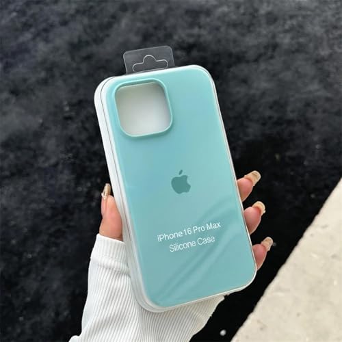 HPQWN Für iPhone 12-12 Pro, weiche Silikonhülle, Schutzhülle mit Box (für iPhone 12-12 Pro/Ice Sea Blue) von HPQWN